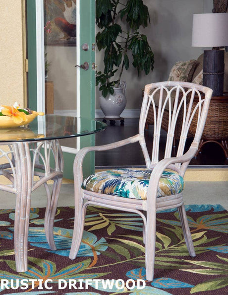 Cuba Rattan Dining Arm Chairs CUB002 by Alexander and Sheriden with Cushions Made in USA