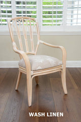 Cuba Rattan Dining Arm Chairs CUB002 by Alexander and Sheriden with Cushions Made in USA