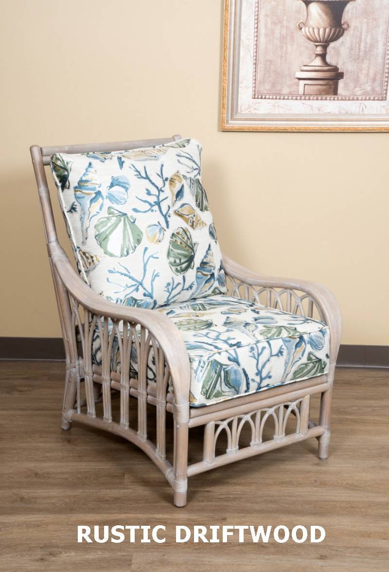 Cuba Rattan Lounge Chair CUB007 by Alexander and Sheriden with Cushions Made in USA