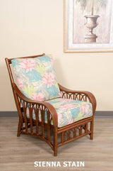 Cuba Rattan Lounge Chair CUB007 by Alexander and Sheriden with Cushions Made in USA