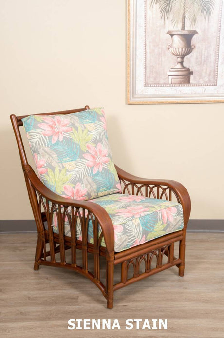 Cuba Rattan Lounge Chair CUB007 by Alexander and Sheriden with Cushions Made in USA
