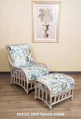 Cuba Rattan 2 Pc Set with Lounge Chair and Ottoman CUB007-006 by Alexander and Sheriden with Cushions Made in USA