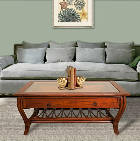Cuba Rattan Coffee Table CUB022 in Rustic Driftwood by Alexander and Sheriden