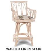 Cuba Rattan 3 Pc Pub Set with Armless Swivel Barstools by Alexander and Sheriden with Cushions Made in USA