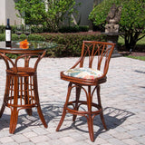 Cuba Rattan Armless Swivel Barstool and Counterstool in Sienna Finish