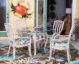 Cuba Rattan 6 Pc Dining Set with Arm Chairs by Alexander and Sheriden