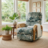 Captiva Rattan and Wicker Recliner with Custom Finish and Fabric by Stanley Chair Model 122