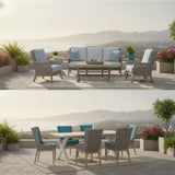 Carson Outdoor Wicker 11 Pc Seating and Dining Sets by Beachcraft 9820