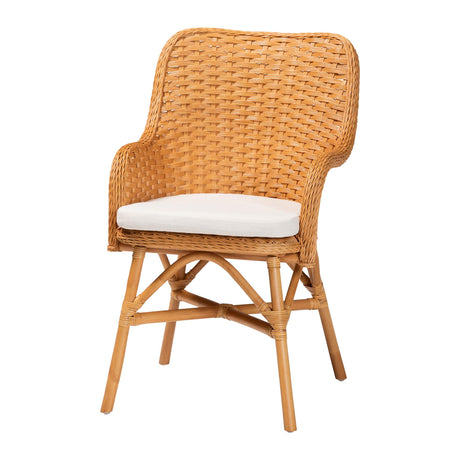 Lelsie Bohemian Light Honey Rattan Dining Chair by Wicker Fair