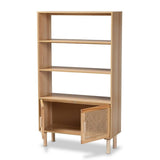 Ceylon Wicker Fair Rattan and Wood Book Case Cabinet
