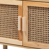 Ceylon Wicker Fair Rattan and Wood Book Case Cabinet