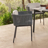 Boston Outdoor 7-Piece Rectangular Dining Set with Sunbrella Cushions Model 24160-CMA-BO-7PC by Skyline Design