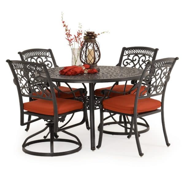 High Point Outdoor Cast Aluminum 48" Round Dining Table Model 721748DTABK
