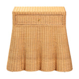Rica Scalloped Natural Rattan Console Table with Drawer by Wicker Fair