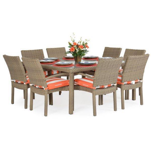 City Light Outdoor 62" Square Dining Table in Oyster Grey Model 6662GOG