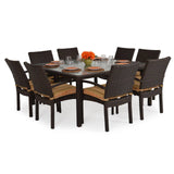 City Light Outdoor Stackable 9 Piece Dining Set in Oyster Grey Model City-Light-OG-Stackable-9PC-Dining