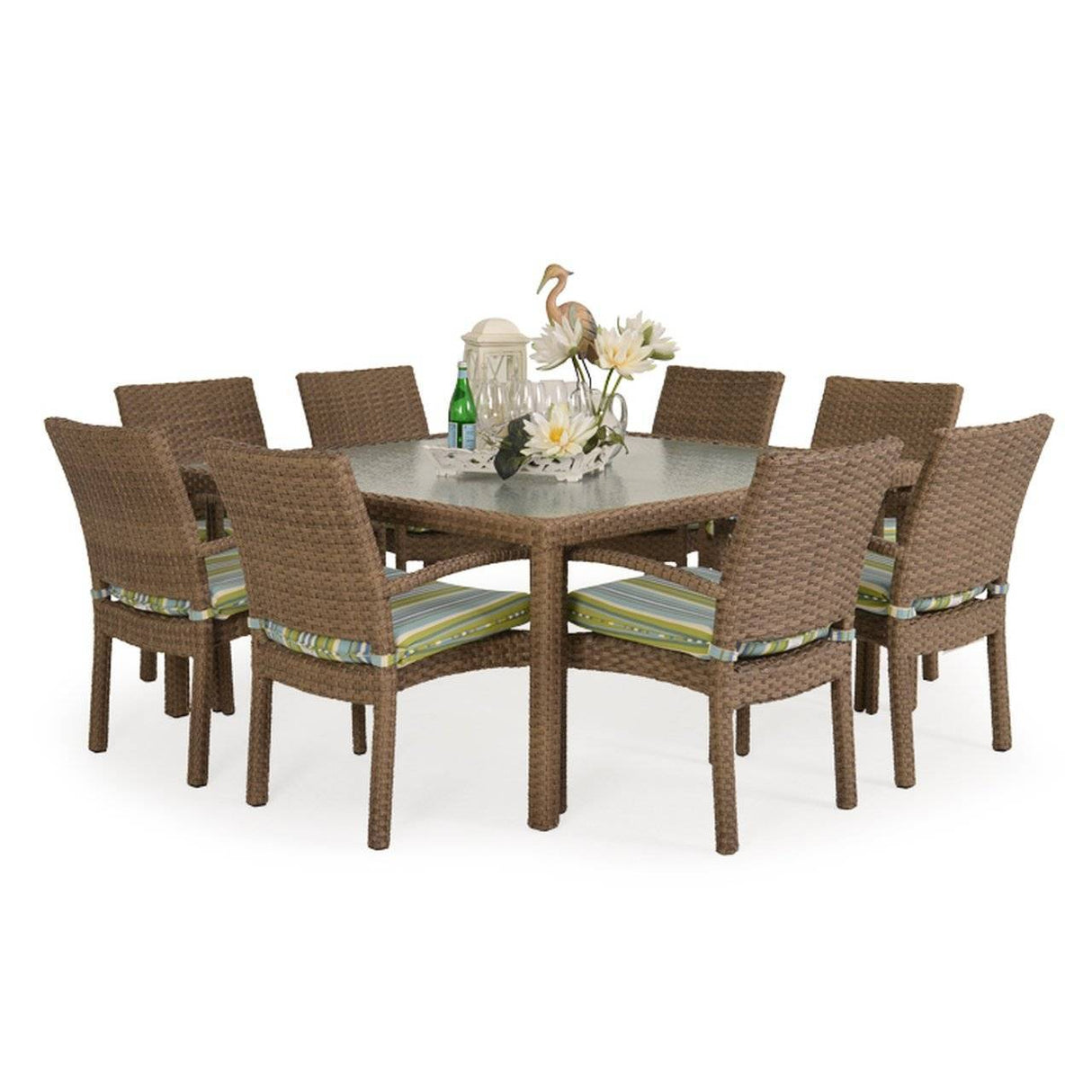 City Light Outdoor Stackable 9 Piece Dining Set in Oyster Grey Model City-Light-OG-Stackable-9PC-Dining