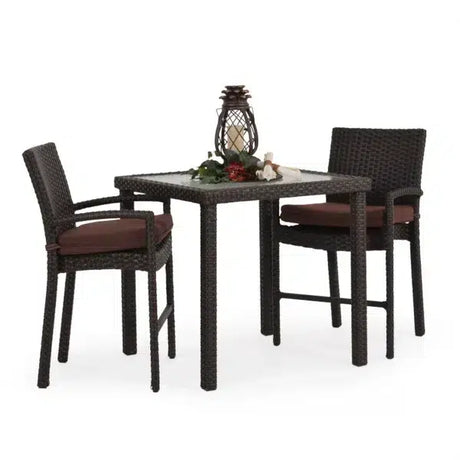 City Light Outdoor Wicker 3 Piece Counter Height Set in Oyster Grey Model City-Light-OG-Stackable-3PC-Counter
