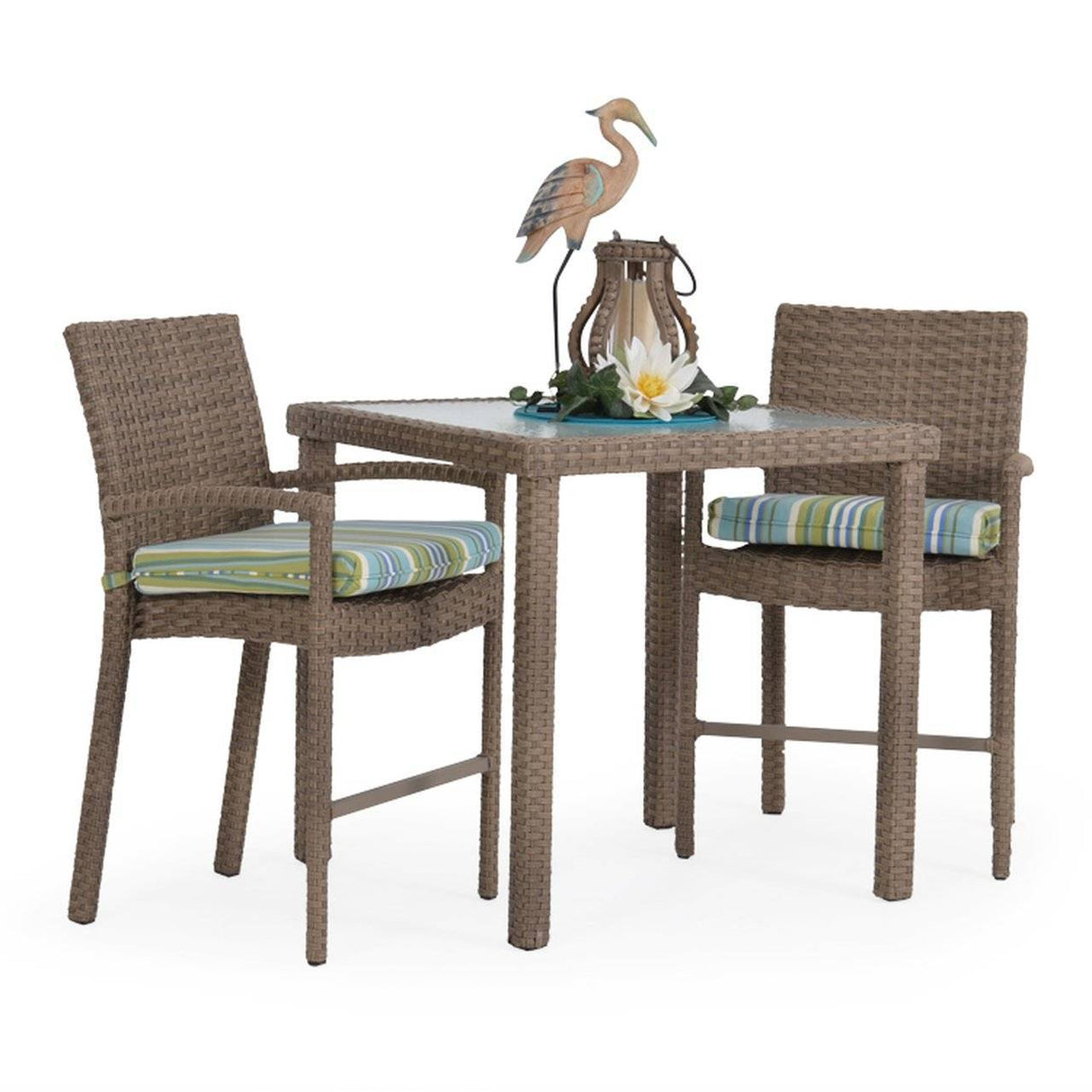 City Light Outdoor Wicker 3 Piece Counter Height Set in Oyster Grey Model City-Light-OG-Stackable-3PC-Counter