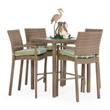 City Light Outdoor Wicker 5 Piece Bar Set in Oyster Grey Model City-Light-OG-Stackable-5PC-Bar
