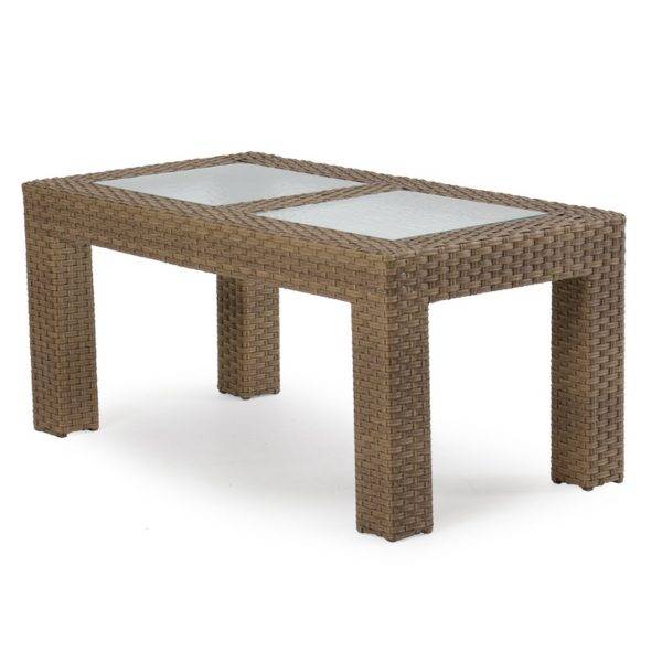 City Light Outdoor Wicker Cocktail Table in Oyster Grey Model 6329OG