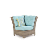 City Light Outdoor Wicker Corner Wedge Chair in Oyster Grey Model 6307OG