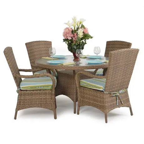 Bandirma Outdoor Wicker Dining Arm Chair in Oyster Grey Model 6010OG