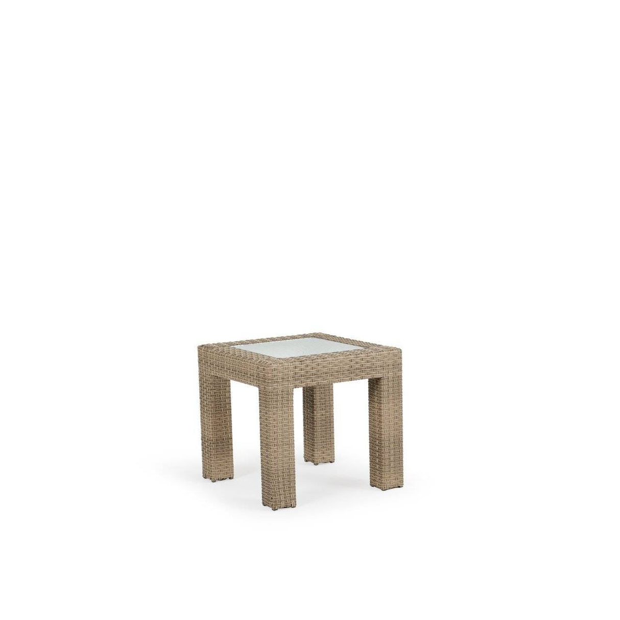 City Light Outdoor Wicker End Table in Oyster Grey Model 6328GOG