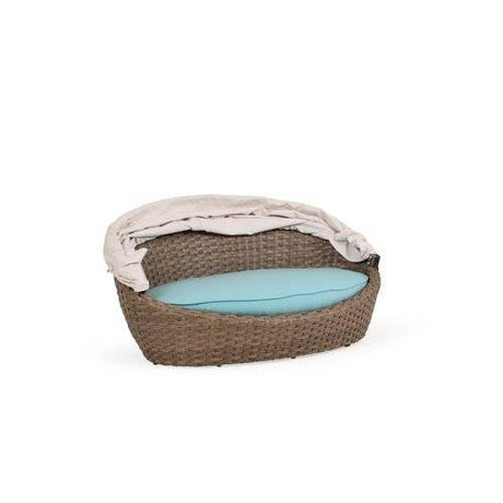 City Light Outdoor Wicker Pet Chaise With Canopy in Oyster Grey Model 6315-PETOG