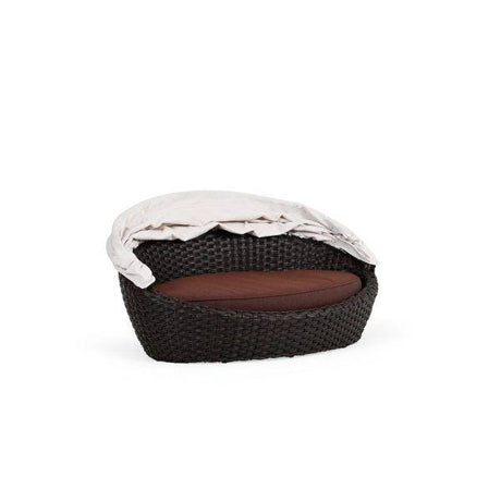 City Light Outdoor Wicker Pet Chaise With Canopy in Tortoise Shell Model 6315-PETTS