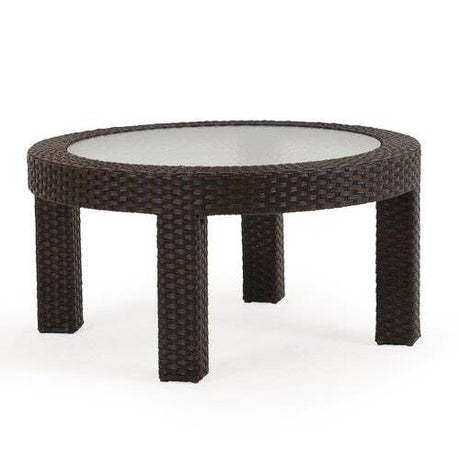 City Light Outdoor Wicker Round Cocktail Table in Oyster Grey Model 6327GOG