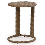 City Light Outdoor Wicker Round End Table in Oyster Grey Model 6318OG