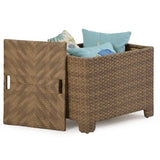 City Light Outdoor Wicker Storage End Table in Oyster Grey Model 6320OG