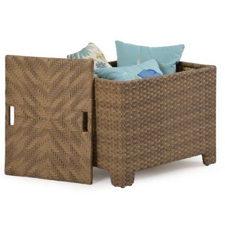City Light Outdoor Wicker Storage End Table in Oyster Grey Model 6320OG