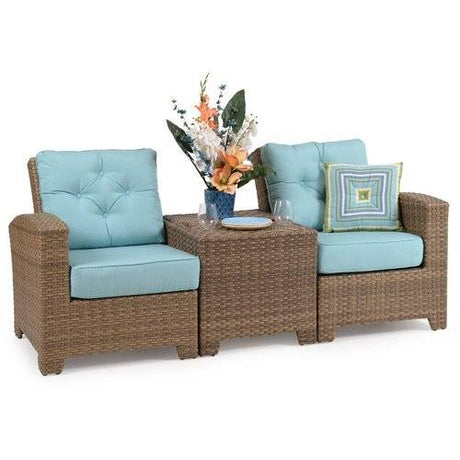 City Light Outdoor Wicker Wedge End Table in Oyster Grey Model 6321OG