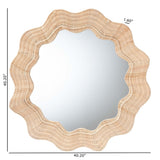 Wicker Fair Coastal Scallop Large Rattan Accent Mirror
