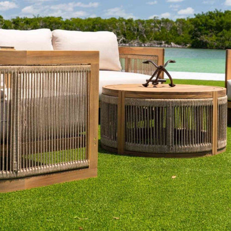 Compass Outdoor Cay 4-Piece Loveseat Set Model PRP-8001-NAT-4PC by Pelican Reef