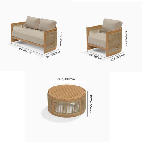 Compass Outdoor Cay 4-Piece Loveseat Set Model PRP-8001-NAT-4PC by Pelican Reef