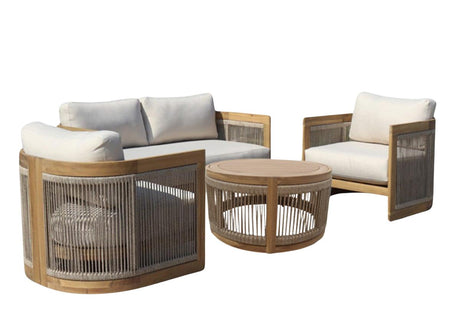 Compass Outdoor Cay 4-Piece Loveseat Set Model PRP-8001-NAT-4PC by Pelican Reef