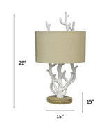 Coral Table Lamp Model LUX-125-WHITE By Lux Lighting
