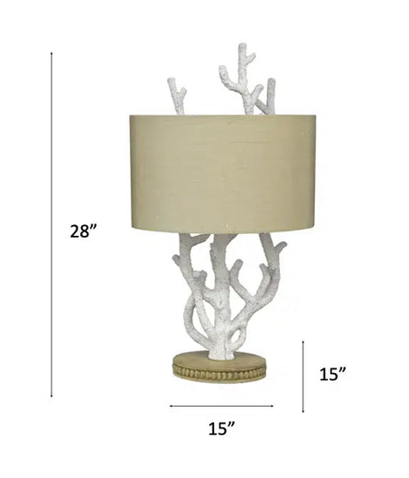 Coral Table Lamp Model LUX-125-WHITE By Lux Lighting