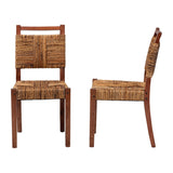 Kirin Handwoven Seagrass Dining Chair Set of 2 by Wicker Fair
