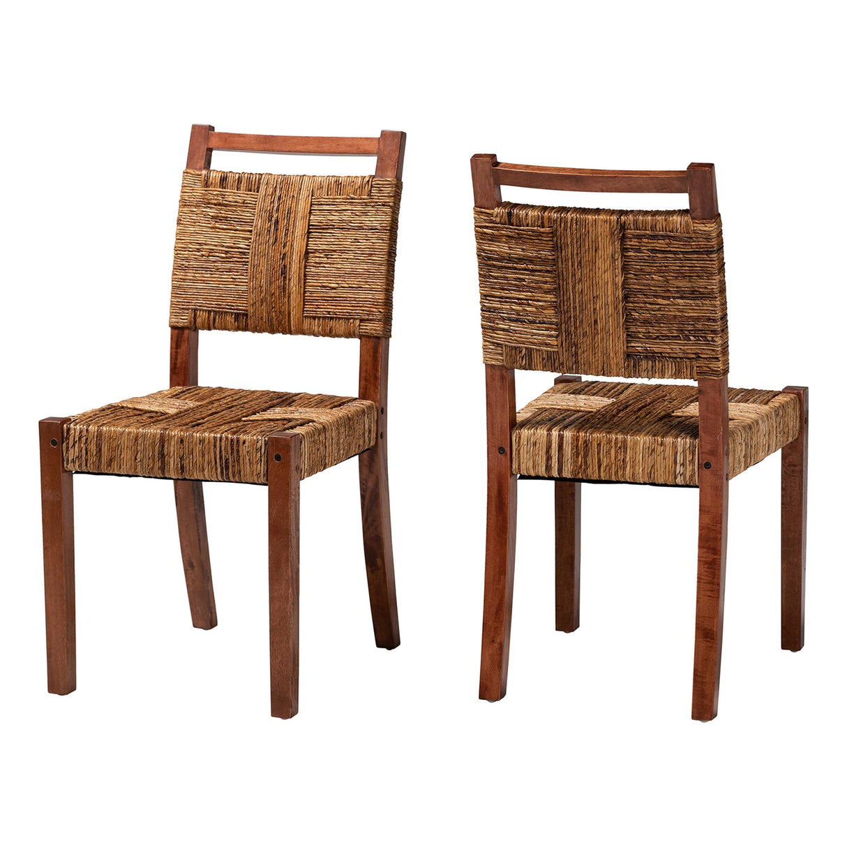 Kirin Handwoven Seagrass Dining Chair Set of 2 by Wicker Fair