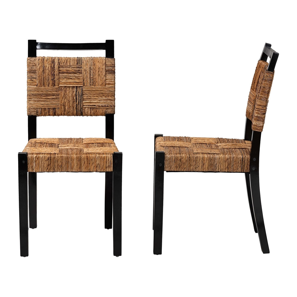 Changmai Handwoven Seagrass Dining Chair Set of 2 by Wicker Fair