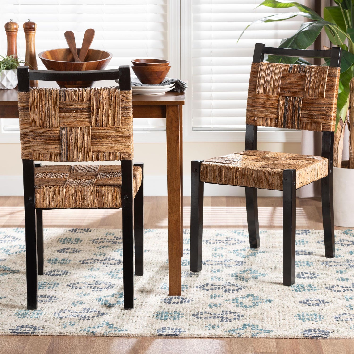 Changmai Handwoven Seagrass Dining Chair Set of 2 by Wicker Fair