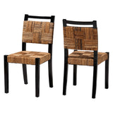Changmai Handwoven Seagrass Dining Chair Set of 2 by Wicker Fair