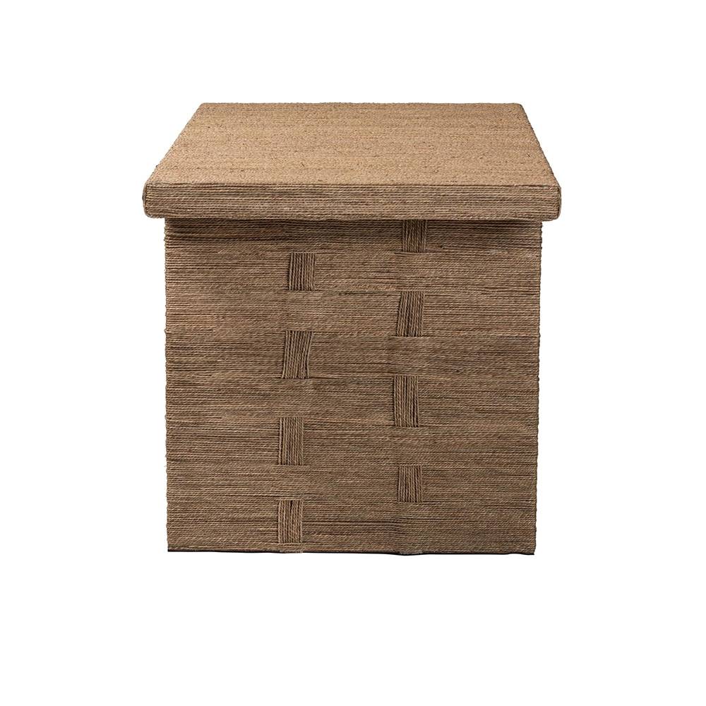 BOLO BOHEMIAN BROWN WICKER SEAGRASS AND WOOD 60 Inch RECTANGLE DINING TABLE