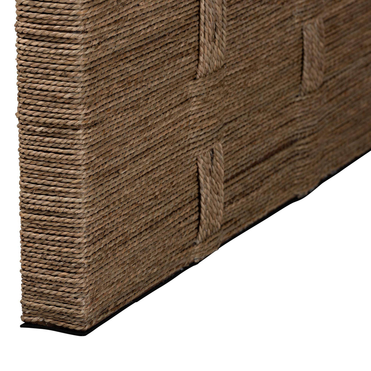 BOLO BOHEMIAN BROWN WICKER SEAGRASS AND WOOD 60 Inch RECTANGLE DINING TABLE