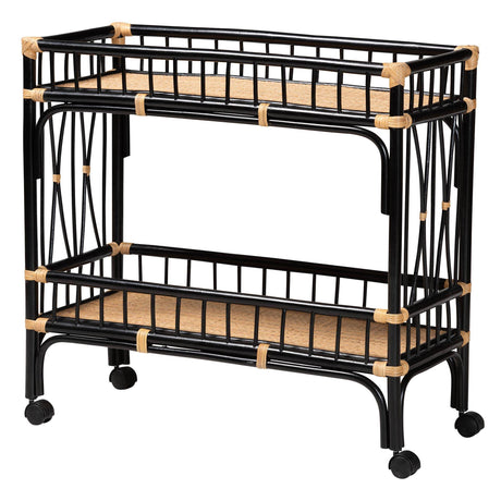 Oceana Wicker Fair Rattan Kitchen Bar Cart