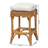 Auy Bohemian Scallop Honey Rattan Counter Stool by Wicker Fair